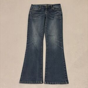 Warehouse One Womens Mid Rise Baby Boot Jeans Blue Medium Wash 29 Short Western